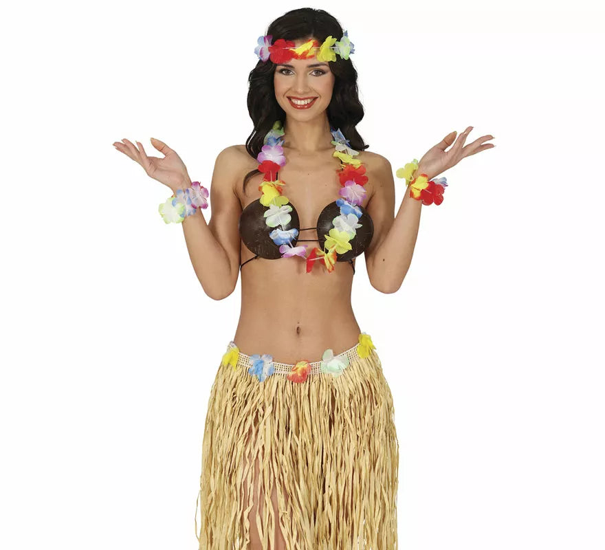 Translation missing: de.Kit de Hawaiana multicolor: Collar, tocado y pulseras