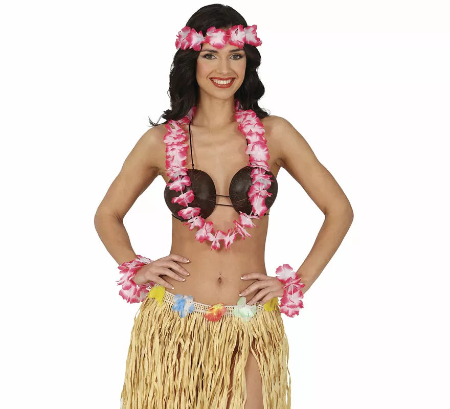 Translation missing: de.Kit de Hawaiana rojo: Collar, tocado y pulseras