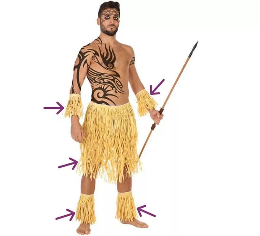 Translation missing: de.Kit de Hawaiano: 2 Muñequeras, 2 Tobilleras y Falda