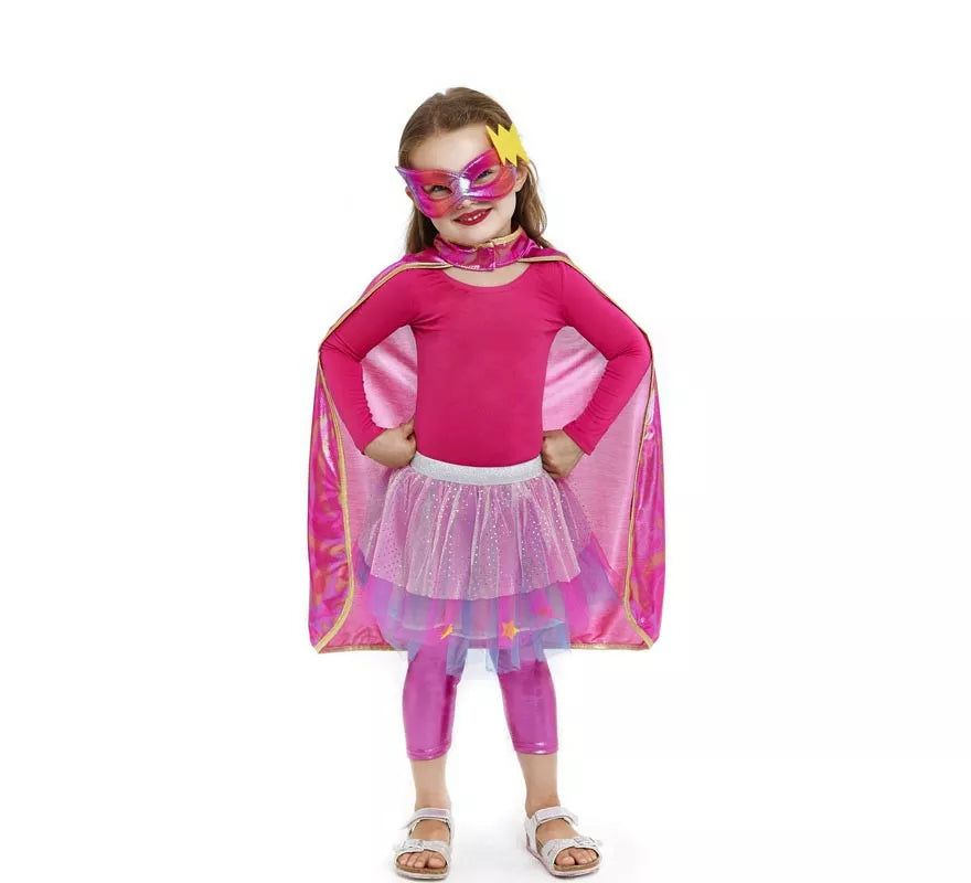 Translation missing: de.Kit de Heroína rosa infantil: Capa, Antifaz y Falda