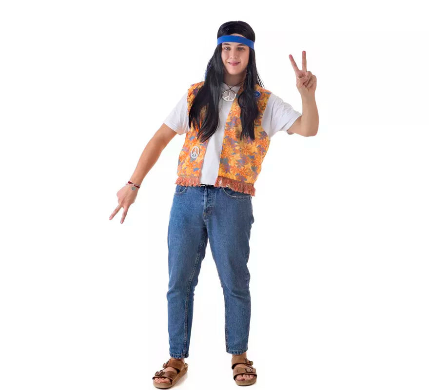 Translation missing: de.Kit de Hippie Flores para hombre: Chaleco y Cinta para la cabeza