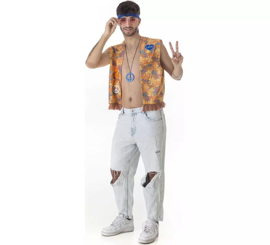 Translation missing: de.Kit de Hippie Flores para hombre: Chaleco y Cinta para la cabeza