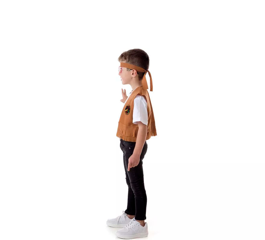 Translation missing: de.Kit de Hippie marrón para niño: Chaleco y Cinta para la cabeza