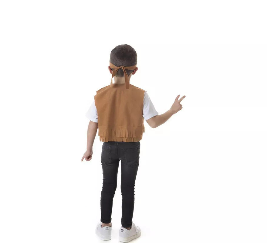 Translation missing: de.Kit de Hippie marrón para niño: Chaleco y Cinta para la cabeza