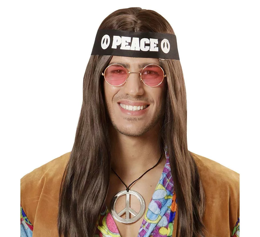 Translation missing: de.Kit de Hippie Peace adulto: Cinta, gafas y collar