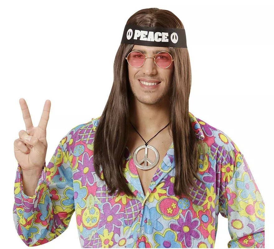 Translation missing: de.Kit de Hippie Peace adulto: Cinta, gafas y collar