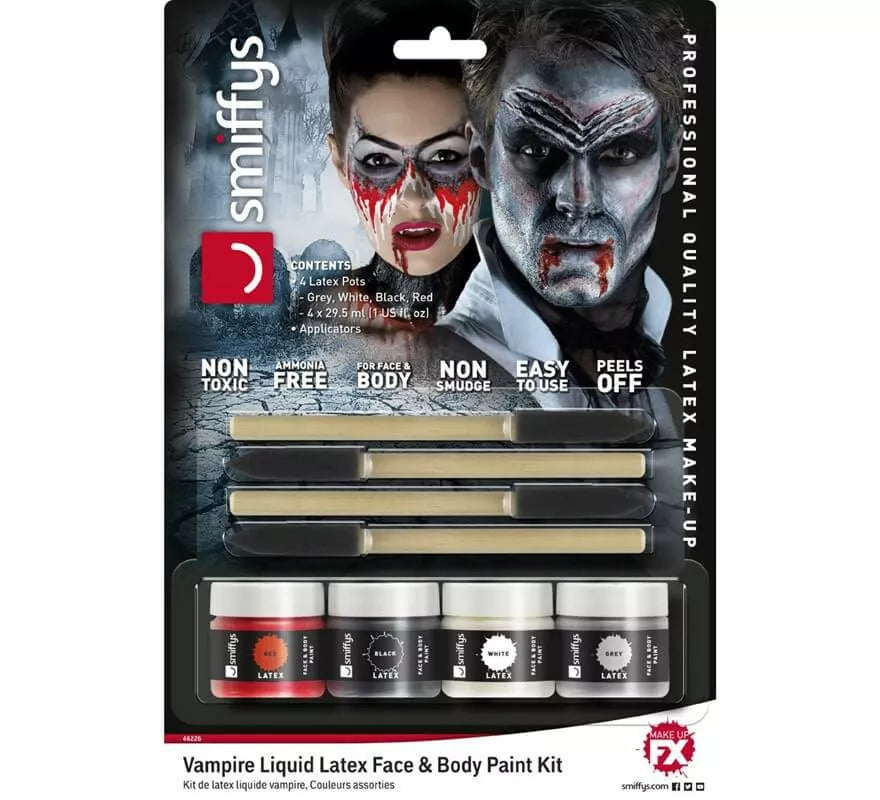 Translation missing: de.Kit de Látex líquido con 4 colores para Vampiro de 29,5 ml