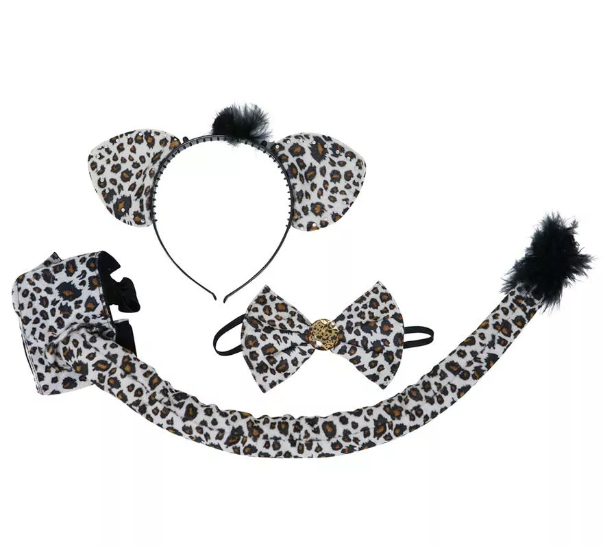 Kit de Leopardo: Orejas, pajarita y cola