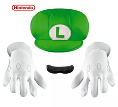 Luigi Super Mario Nintendo Adult Kit: Mütze, Handschuhe und Schnurrbart