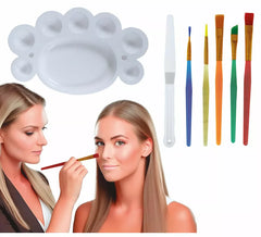 Make-up-Set: 5 Pinsel, Palette und Spatel