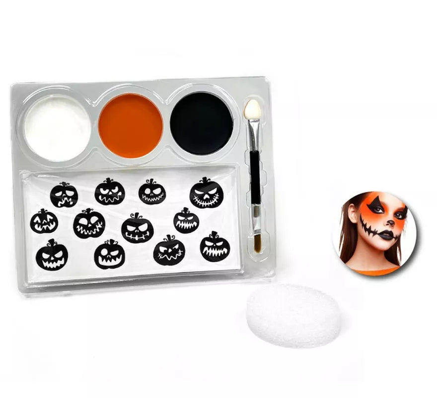 Translation missing: de.Kit de Maquillaje Calabaza: Paleta, brocha, esponja y stickers