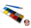 Kit de Maquillaje multicolor: Paleta de 12 colores y 2 pinceles