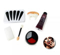 Kit de Maquillaje Vampiro: Uñas, dentadura, tubo de sangre, esponja, brocha y paleta