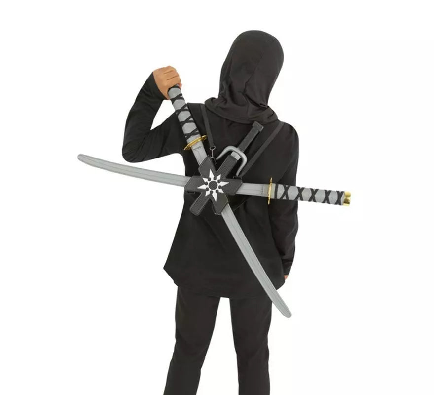 Translation missing: de.Kit de Mochila Ninja infantil: 2 Espadas de 72 cm, 2 Dagas y Estrella