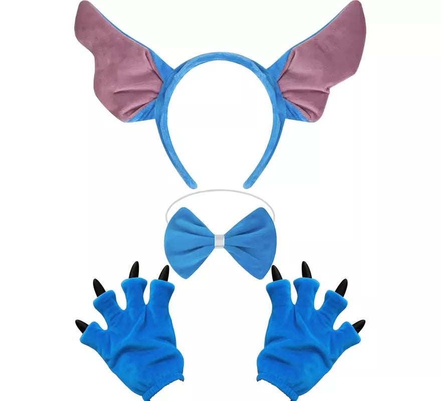 Translation missing: de.Kit de Monstruito azul: Diadema, Pajarita y Guantes