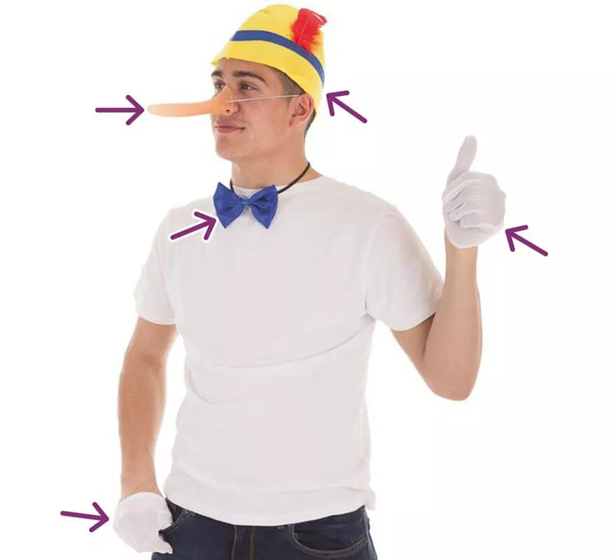 Translation missing: de.Kit de Muñeco de Madera: Gorro, Nariz, Pajarita y Guantes