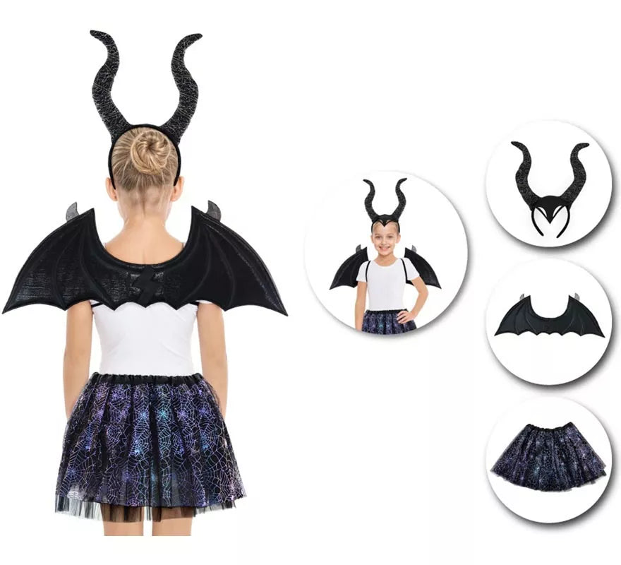 Translation missing: de.Kit de Murciélago negro Infantil: Tutú, Diadema y Alas