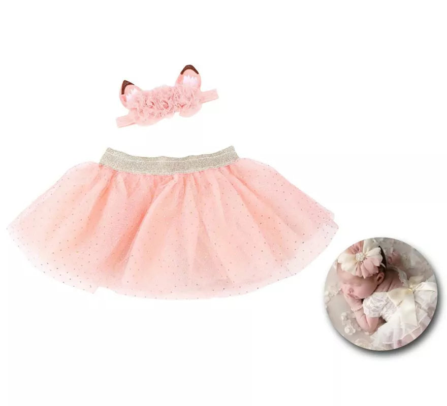 Translation missing: de.Kit de Newborn infantil: Tutú y Cinta de orejas rosa