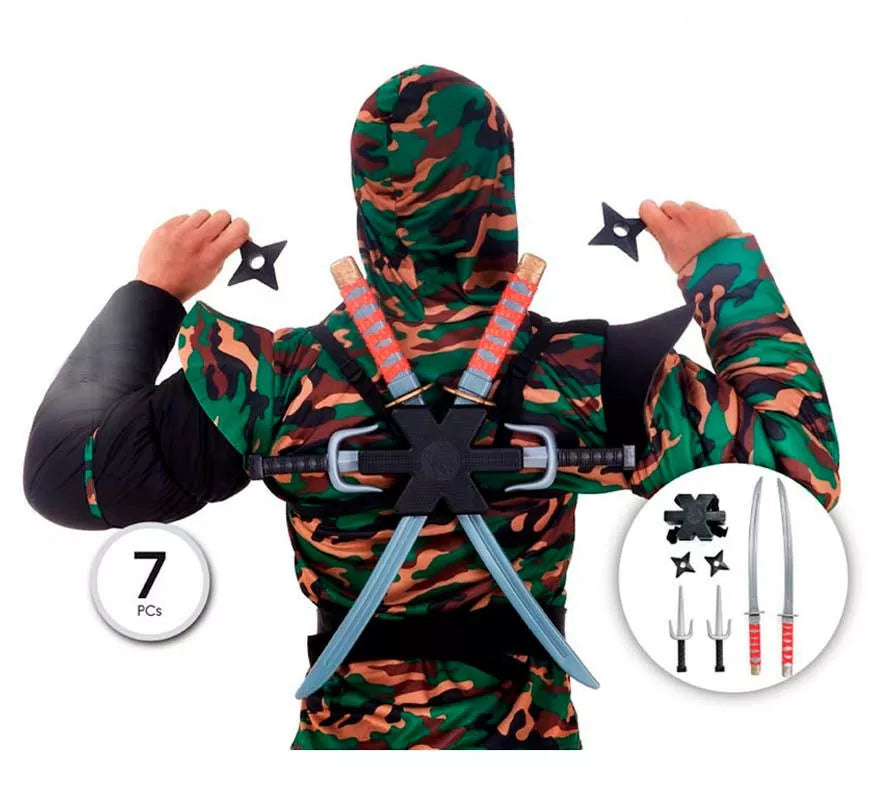 Translation missing: de.Kit de Ninja: 2 Espadas, 2 Estrellas, 2 Cuchillos y 1 Chaleco porta armas