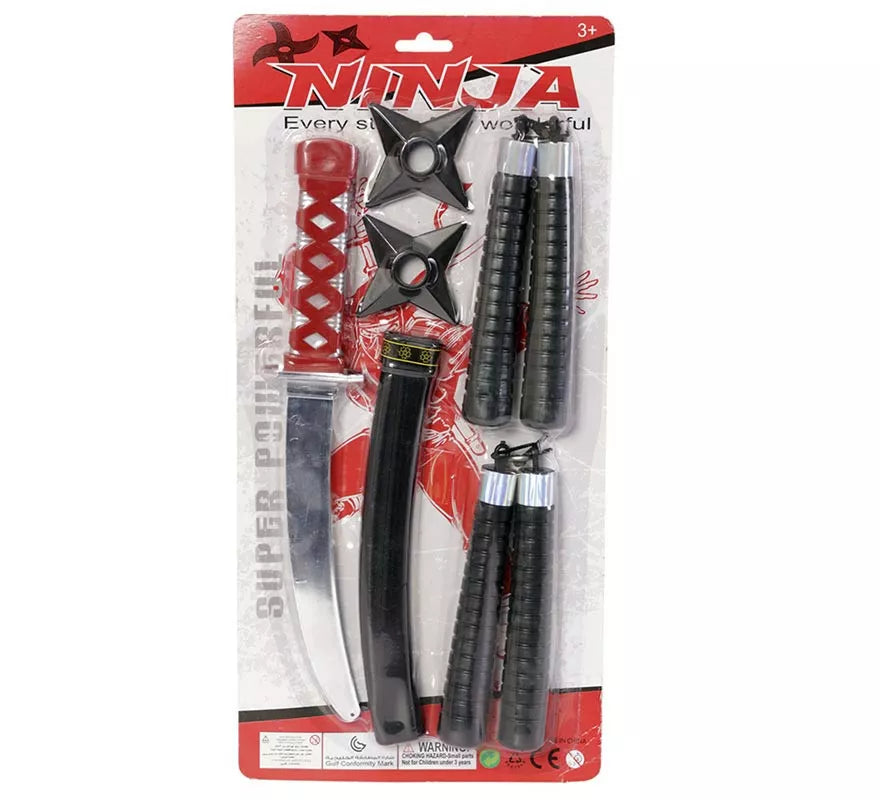 Translation missing: de.Kit de Ninja 6 Piezas: Nunchakus, Estrellas, Cuchillo