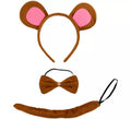 Kit de Oso marrón: Diadema, Pajarita y Cola