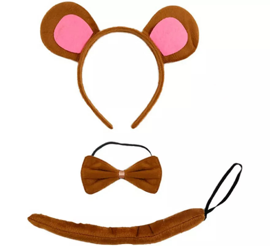 Translation missing: de.Kit de Oso marrón: Diadema, Pajarita y Cola