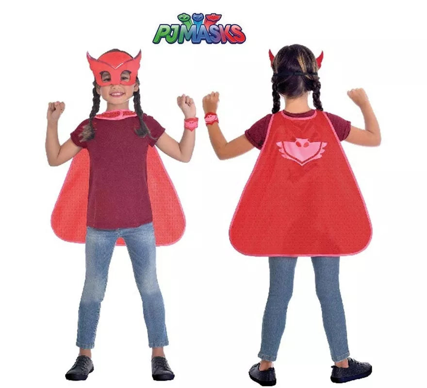 Translation missing: de.Kit de Owlette de Pj Masks Infantil: Antifaz, capa y pulsera