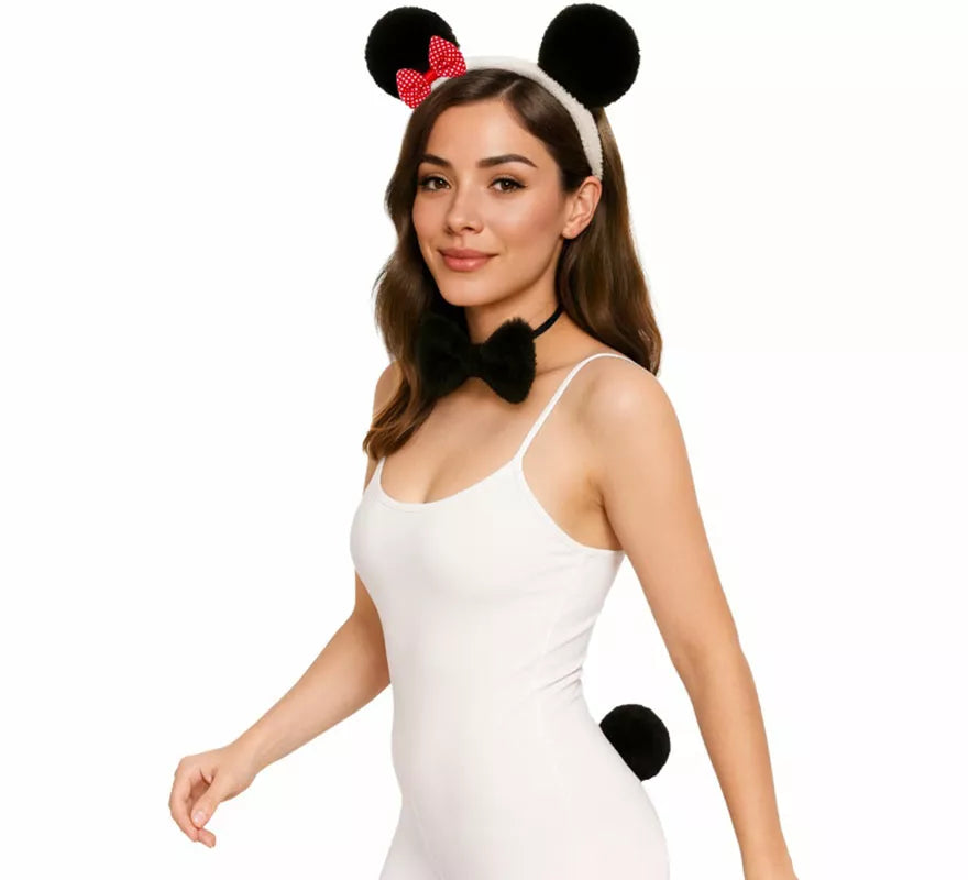 Translation missing: de.Kit de Panda para mujer: Diadema, Pajarita y Cola