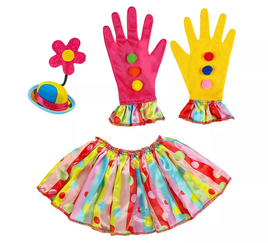 Translation missing: de.Kit de Payasa para mujer: Guantes, Sombrero con flor y Collarín