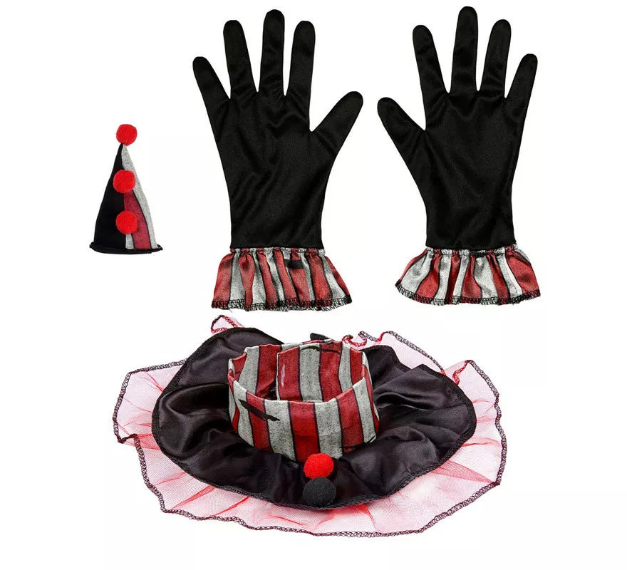 Translation missing: de.Kit de Payaso: Mini Sombrero, Guantes y Gorguera