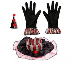 Clown-Kit: Mini-Hut, Handschuhe und Halskrause