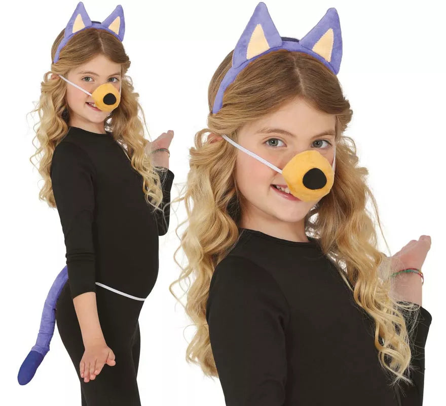 Translation missing: de.Kit de Perrito azul para niños: cola, orejas y nariz
