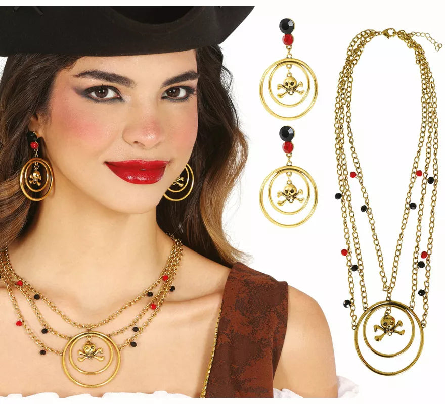 Translation missing: de.Kit de Pirata adulto: Pendientes y collar metálico