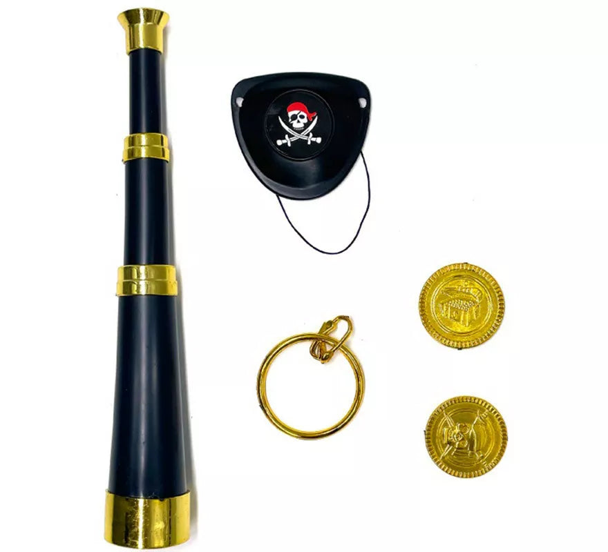 Translation missing: de.Kit de Pirata Elegante: Catalejo, Parche, Monedas y Pendiente