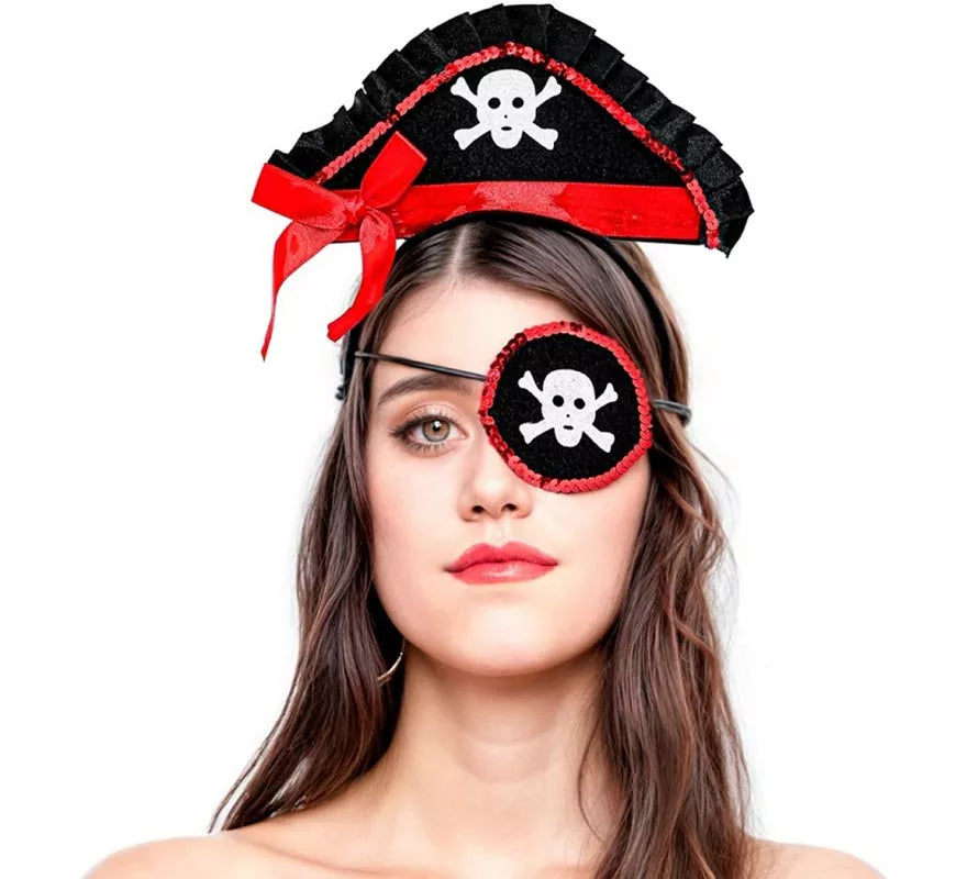 Translation missing: de.Kit de Pirata: Mini Sombrero Pirata con Diadema y Parche