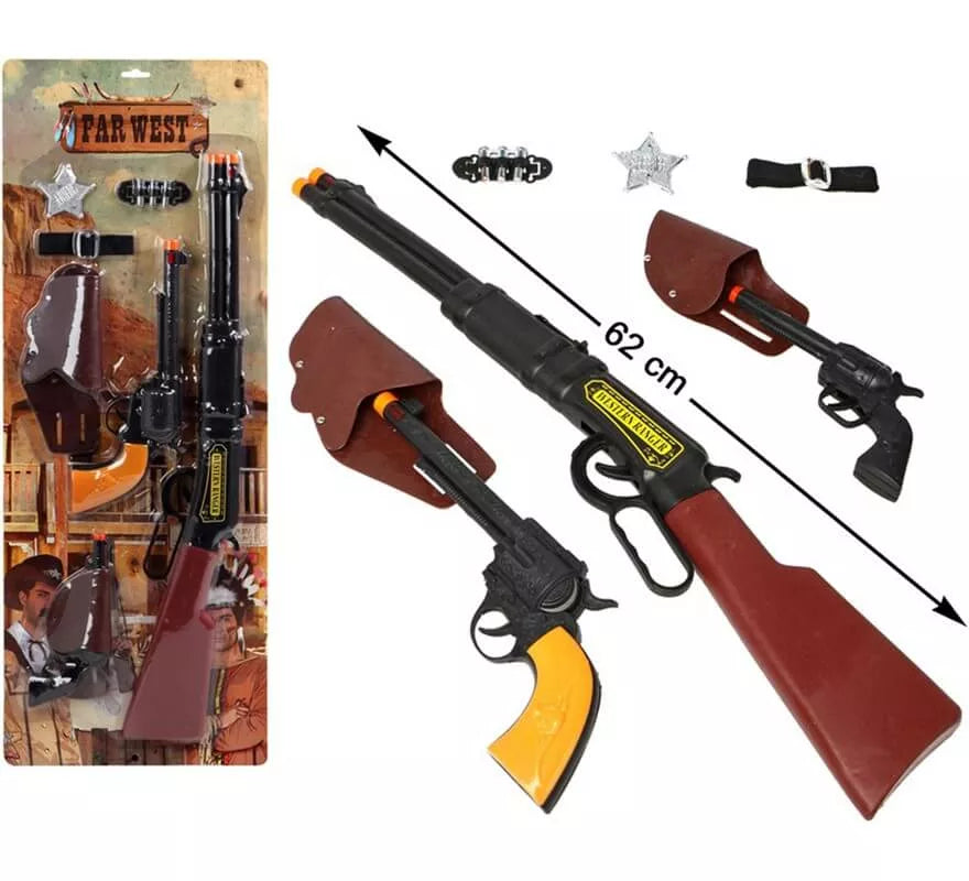 Translation missing: de.Kit de Pistolero: Rifle, 2 Pistolas, 2 Cartucheras, Balas y Estrella