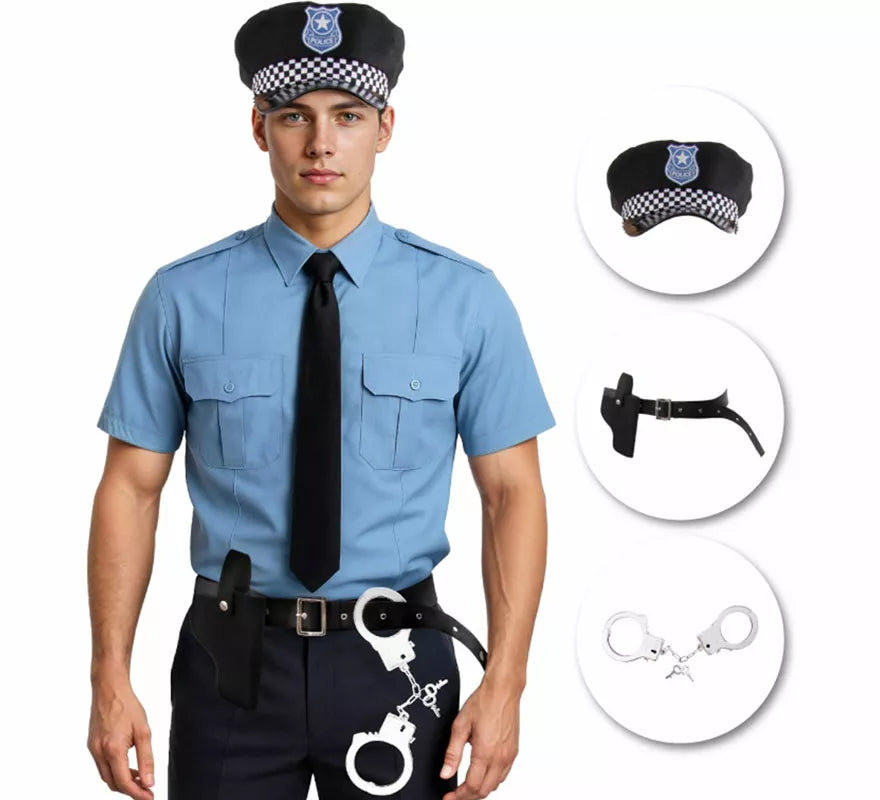 Translation missing: de.Kit de Policía: Cinturón, Gorra y Esposas