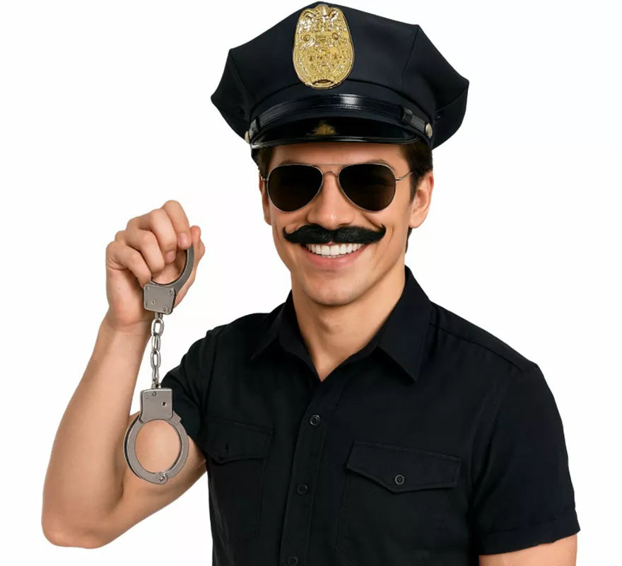 Translation missing: de.Kit de Policía: Gorra, Gafas, Bigote y Esposas
