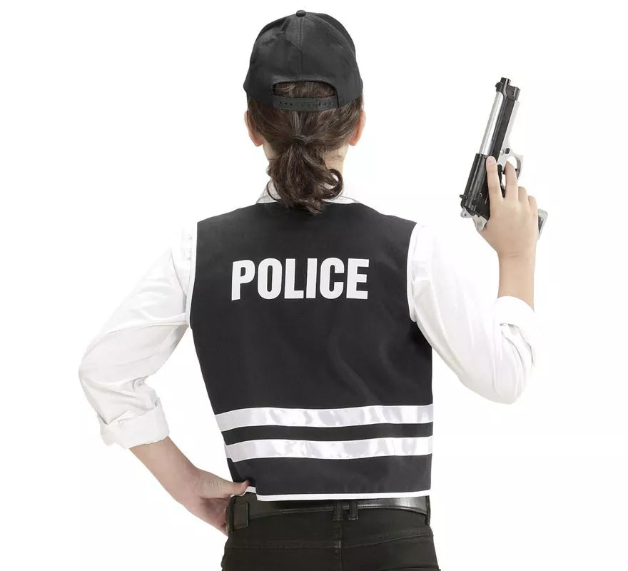 Kit de Policía inglés infantil: Gorro y chaleco