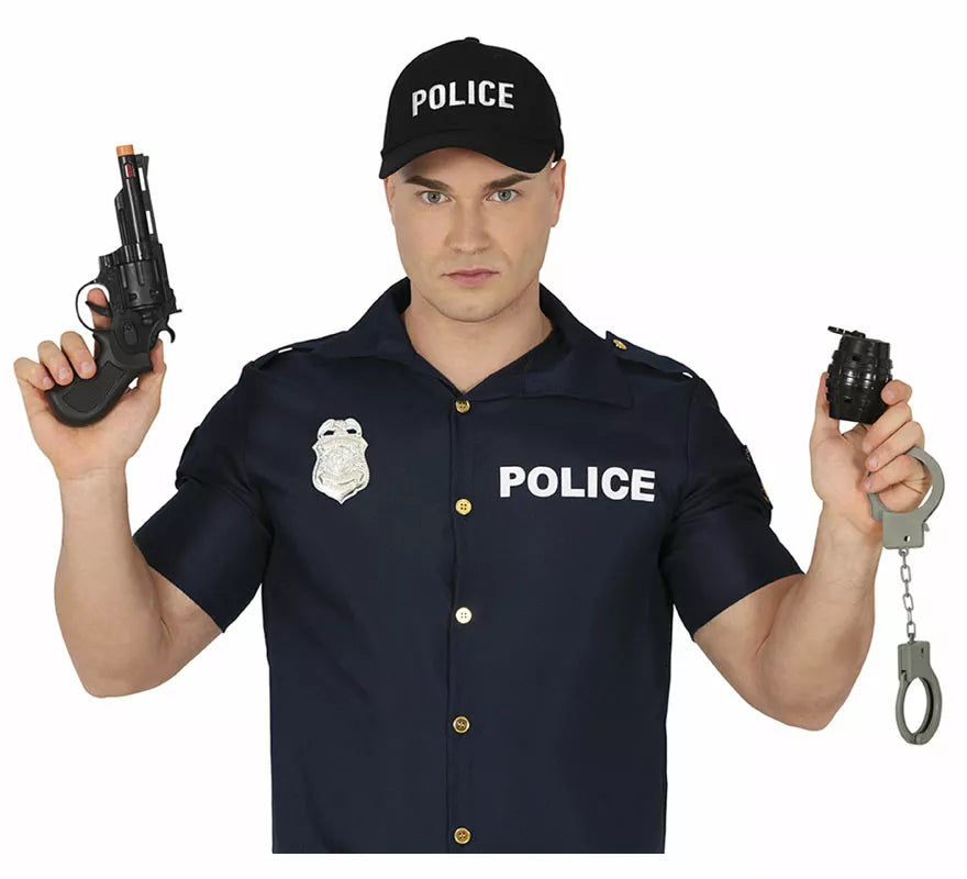 Kit de Policía: Pistola, granada, esposas y placa