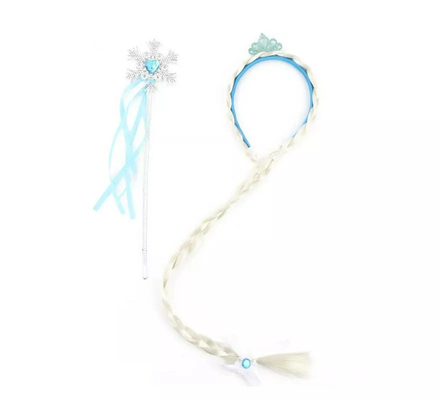 Translation missing: de.Kit de Princesa de Hielo: Diadema con trenza y Varita