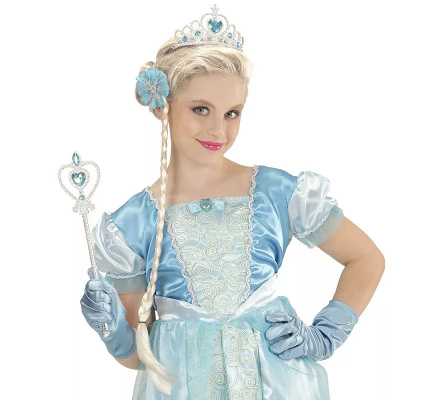 Translation missing: de.Kit de Princesa de las Nieves Infantil: Tiara, Trenza, Guantes y Barra Mágica