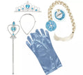 Kit de Princesa de las Nieves Infantil: Tiara, Trenza, Guantes y Barra Mágica