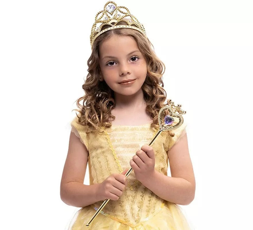 Translation missing: de.Kit de Princesa dorado deluxe infantil: Tiara y Diadema