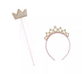 Kit de Princesa dorado y rosa: Corona y Varita