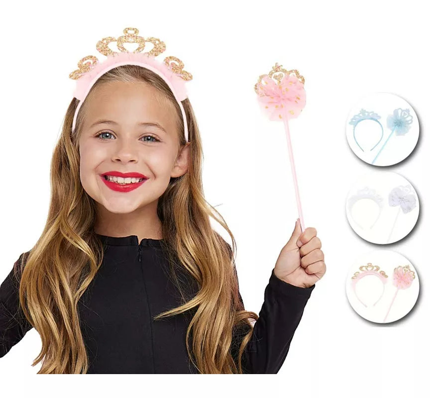 Translation missing: de.Kit de Princesa en modelos surtidos infantil: Diadema y Varita