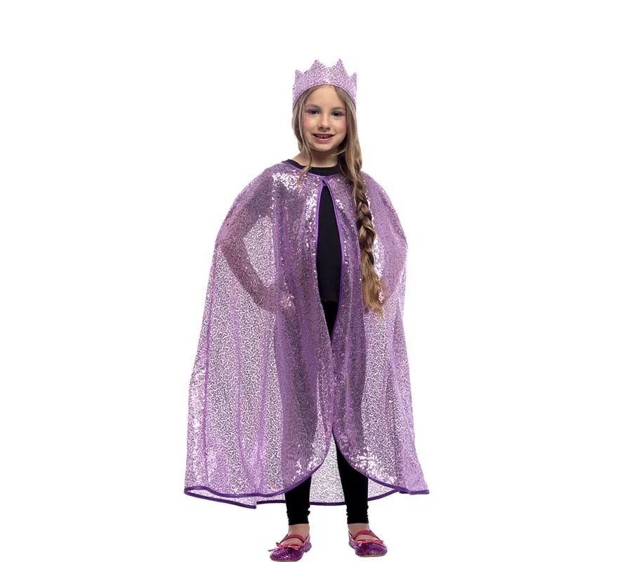 Translation missing: de.Kit de Princesa lila brillo infantil: Capa y Corona