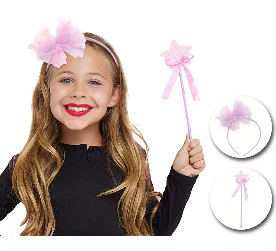 Translation missing: de.Kit de Princesa lila infantil: Diadema y Varita