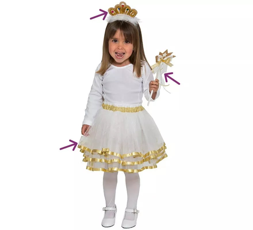 Translation missing: de.Kit de Princesa Oro para Bebé: Tiara, Varita y Falda