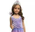 Kit de Princesa plateado y rosa infantil: Tiara y Varita